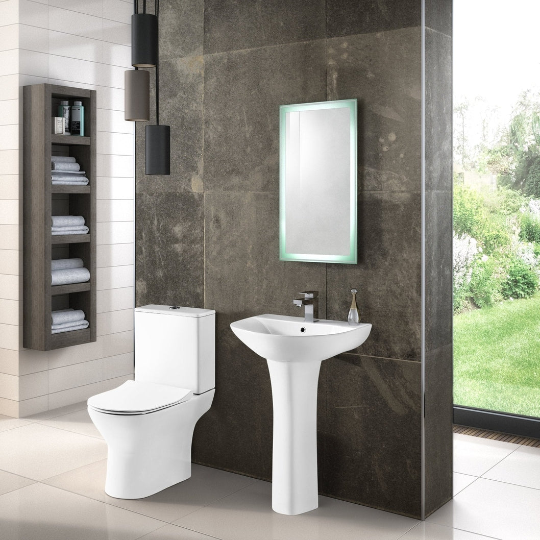 Nuie Freya Pan, Cistern & Seat Contemporary White Vitreous China 800x375x610mm - JJ Building Materials