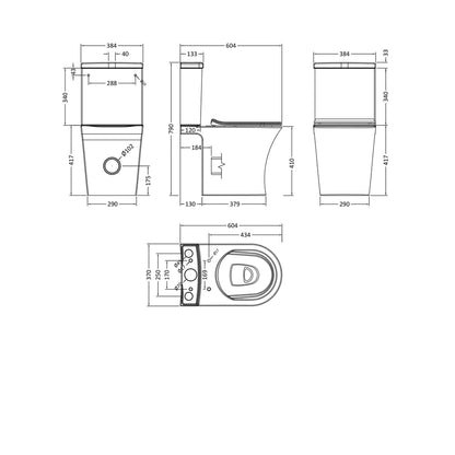 Nuie Freya Pan, Cistern & Seat Contemporary White Vitreous China 800x384x612mm - JJ Building Materials