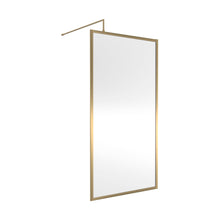 Nuie Full Outer Frame Wetroom Screen 1850x1000x8mm Contemporary Brushed Brass Aluminium 1850x1000x13mm - JJ Building Materials