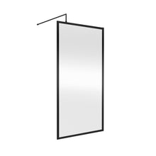 Nuie Full Outer Frame Wetroom Screen 1850x1000x8mm Contemporary Matt Black Aluminium 1850x1000x13mm - JJ Building Materials