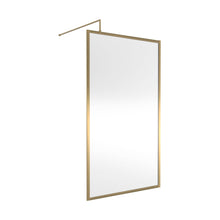 Nuie Full Outer Frame Wetroom Screen 1850x1100x8mm Contemporary Brushed Brass Aluminium 1850x1100x13mm - JJ Building Materials
