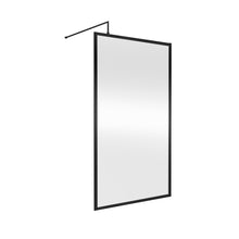 Nuie Full Outer Frame Wetroom Screen 1850x1100x8mm Contemporary Matt Black Aluminium 1850x1100x13mm - JJ Building Materials
