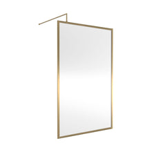 Nuie Full Outer Frame Wetroom Screen 1850x1200x8mm Contemporary Brushed Brass Aluminium 1850x1200x13mm - JJ Building Materials