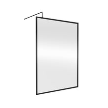 Nuie Full Outer Frame Wetroom Screen 1850x1400x8mm Contemporary Matt Black Aluminium 1850x1400x13mm - JJ Building Materials