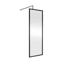 Nuie Full Outer Frame Wetroom Screen 1850x700x8mm Contemporary Matt Black Aluminium 1850x700x13mm - JJ Building Materials