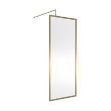 Nuie Full Outer Frame Wetroom Screen 1850x800x8mm Contemporary Brushed Brass Aluminium 1850x800x13mm - JJ Building Materials