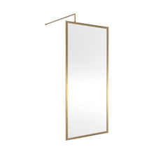 Nuie Full Outer Frame Wetroom Screen 1850x900x8mm Contemporary Brushed Brass Aluminium 1850x900x13mm - JJ Building Materials