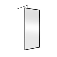 Nuie Full Outer Frame Wetroom Screen 1850x900x8mm Contemporary Matt Black Aluminium 1850x900x13mm - JJ Building Materials