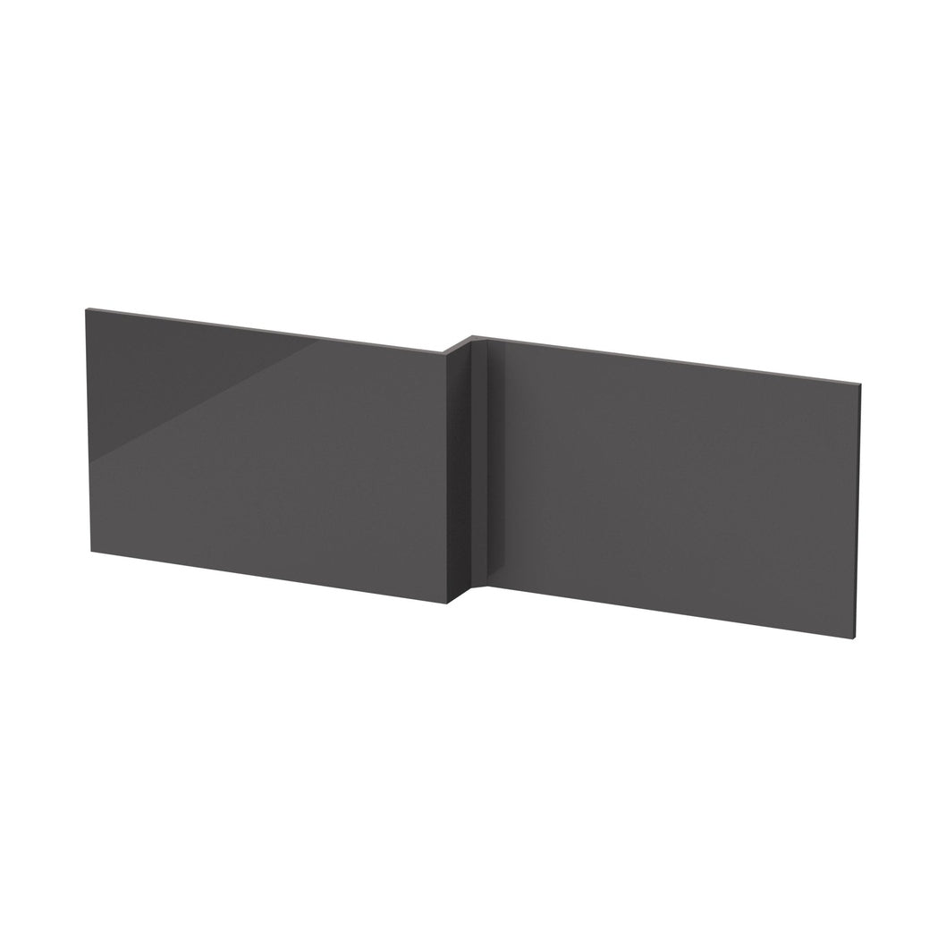 Nuie Fusion 1700mm Square Shower Bath Front Panel Contemporary Gloss Grey MFC Gloss 520x1698x163mm - JJ Building Materials
