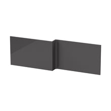 Nuie Fusion 1700mm Square Shower Bath Front Panel Contemporary Gloss Grey MFC Gloss 520x1698x163mm - JJ Building Materials
