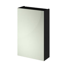 Nuie Fusion 450mm Mirror Cabinet Contemporary Charcoal Black MFC Textured Woodgrain 715x450x182mm - JJ Building Materials
