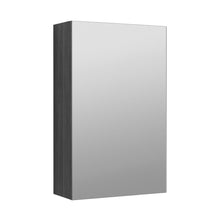 Nuie Fusion 450mm Mirror Cabinet Contemporary Graphite Grey Woodgrain MFC Textured Woodgrain 715x450x182mm - JJ Building Materials
