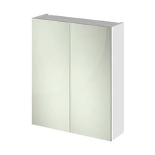 Nuie Fusion 600mm Mirror Unit (50/50) Contemporary Gloss White MFC Painted Gloss 715x600x182mm - JJ Building Materials