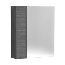 Nuie Fusion 600mm Mirror Unit (75/25) Contemporary Graphite Grey Woodgrain MFC Textured Woodgrain 715x600x182mm - JJ Building Materials