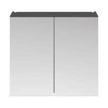 Nuie Fusion 800mm Mirror Unit (50/50) Contemporary Gloss Grey MFC Painted Gloss 715x800x180mm - JJ Building Materials