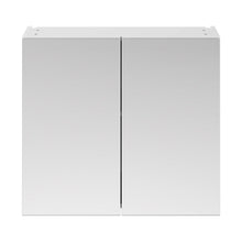 Nuie Fusion 800mm Mirror Unit (50/50) Contemporary Gloss White MFC Painted Gloss 715x800x180mm - JJ Building Materials
