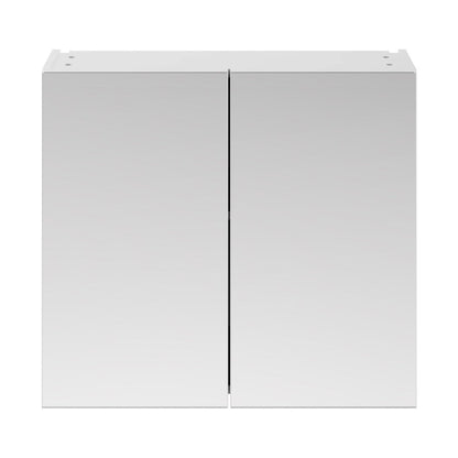Nuie Fusion 800mm Mirror Unit (50/50) Contemporary Gloss White MFC Painted Gloss 715x800x180mm - JJ Building Materials