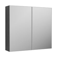 Nuie Fusion 800mm Mirror Unit (50/50) Contemporary Graphite Grey Woodgrain MFC Textured Woodgrain 715x800x180mm - JJ Building Materials