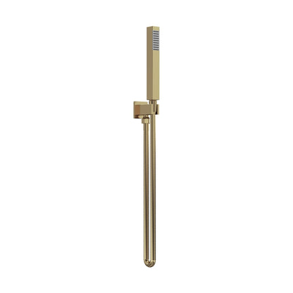 Nuie Hand Held Shower Kits Outlet Elbow, Parking Bracket, Flex And Handset Contemporary Brushed Brass Brass ABS 1265x30x55mm - JJ Building Materials