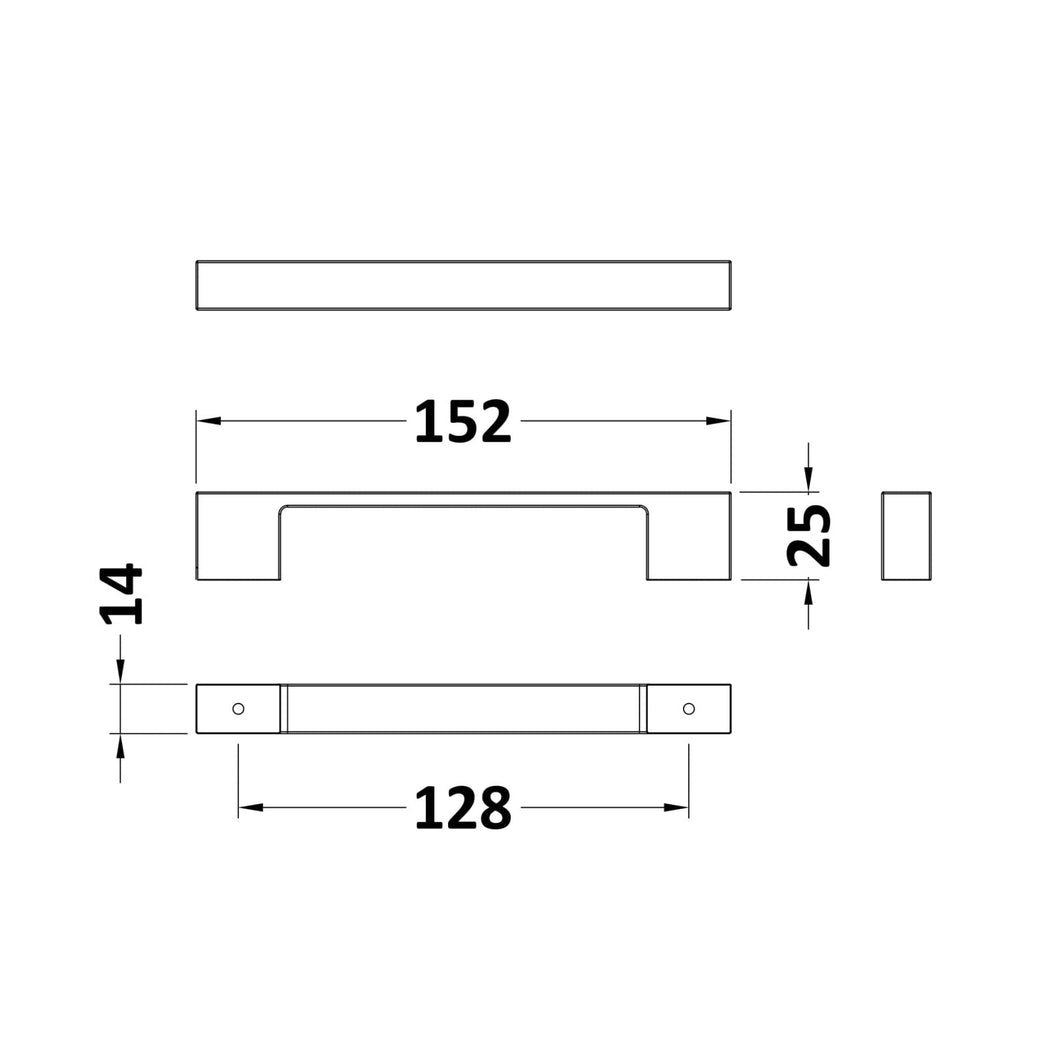 Nuie Handles 150mm D Handle Contemporary Matt Black Brass 150x24x29mm - JJ Building Materials