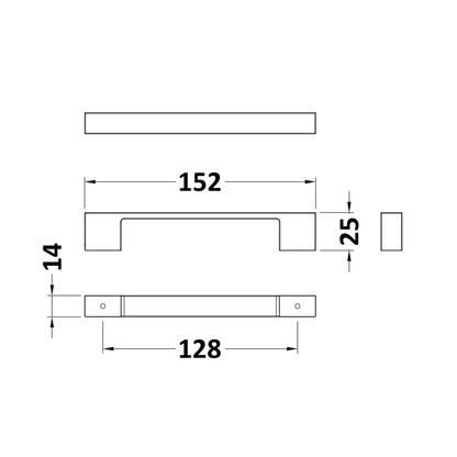 Nuie Handles 205mm Double G Handle Contemporary Chrome Brass 150x24x29mm - JJ Building Materials