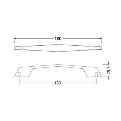 Nuie Handles D Shaped Handle 160mm Contemporary Chrome Zamac 14x180x30mm - JJ Building Materials