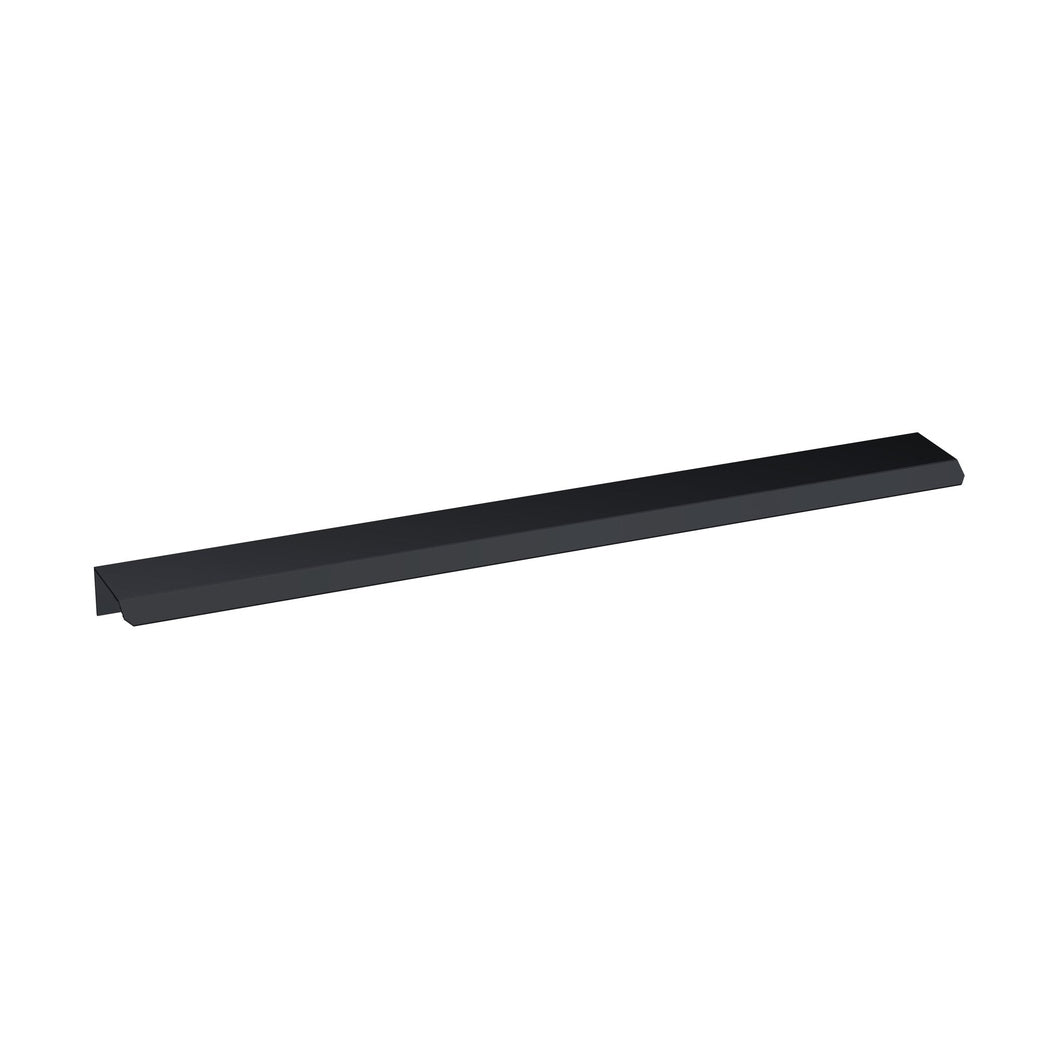 Nuie Handles Finger Pull Handle 300mm Contemporary Black Aluminium 17x300x36mm - JJ Building Materials