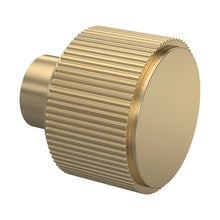 Nuie Handles Fluted Furniture Knob Contemporary Brushed Brass Aluminium 30x30x30mm - JJ Building Materials