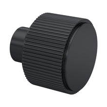 Nuie Handles Fluted Furniture Knob Contemporary Matt Black Aluminium 30x30x30mm - JJ Building Materials