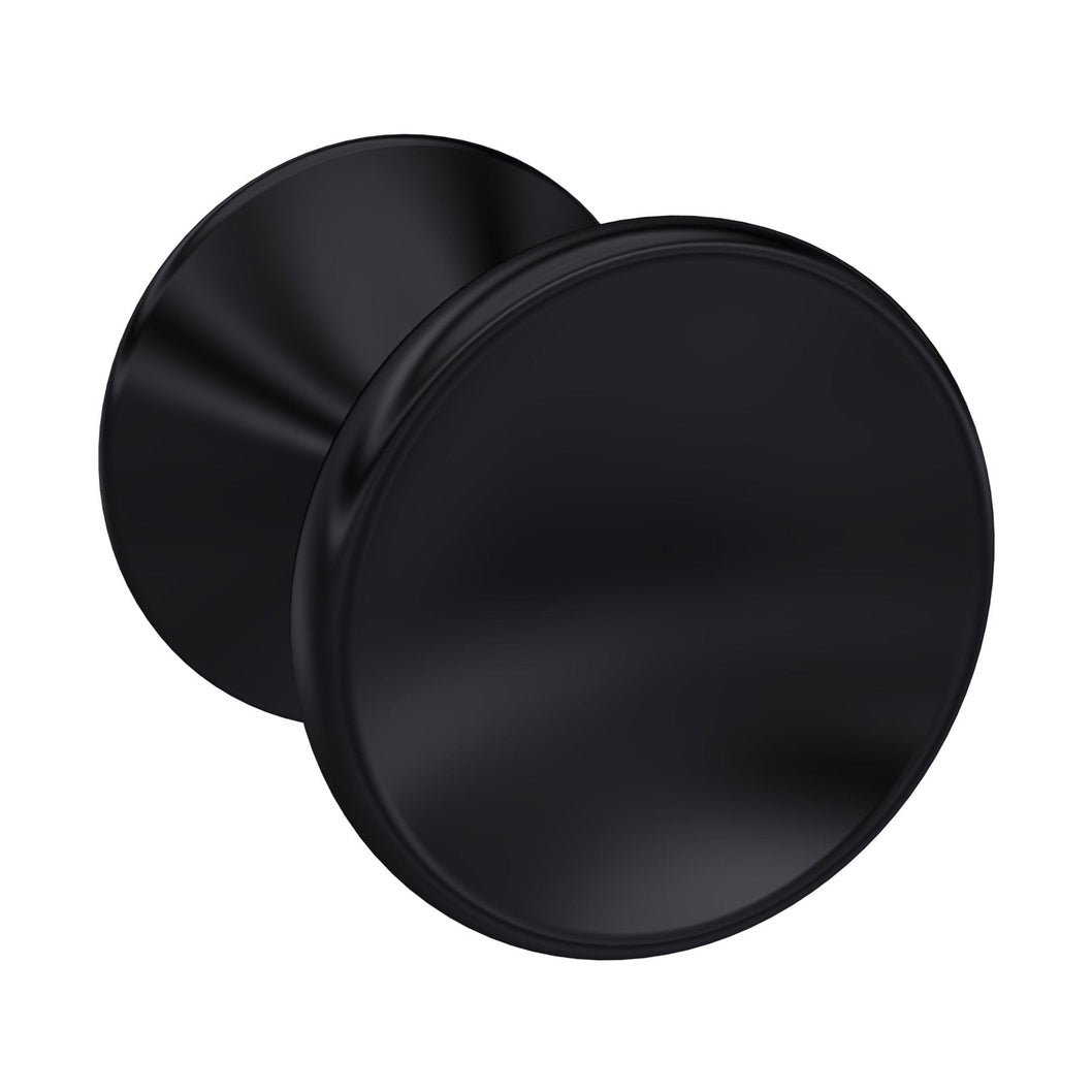 Nuie Handles Indented Round Knob Contemporary Black Zamac 30x30x29mm - JJ Building Materials