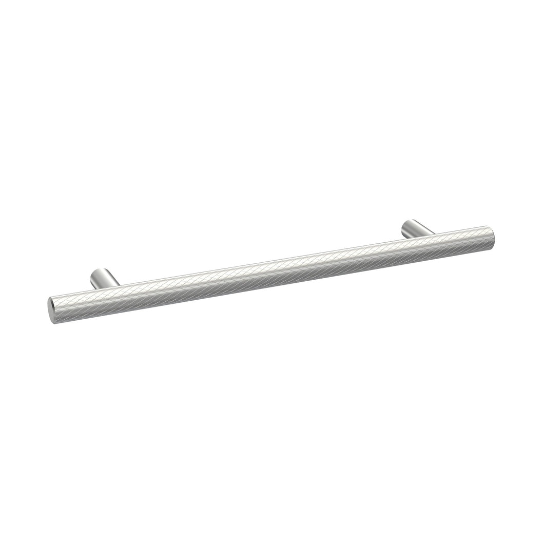 Nuie Handles Knurled Bar Handle 160mm Contemporary Chrome Brass 220x12x32mm - JJ Building Materials