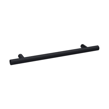 Nuie Handles Knurled Bar Handle 160mm Contemporary Matt Black Brass 220x12x32mm - JJ Building Materials