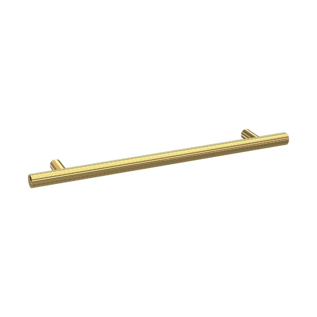 Nuie Handles Knurled Bar Handle 192mm Contemporary Brushed Brass Brass 252x12x32mm - JJ Building Materials