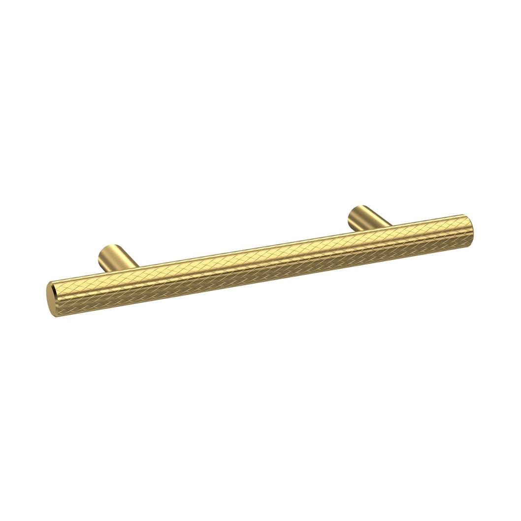 Nuie Handles Knurled Bar Handle 96mm Contemporary Brushed Brass Brass 156x12x32mm - JJ Building Materials