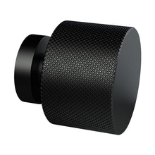 Nuie Handles Knurled Round Knob Contemporary Black Aluminium 30x30x30mm - JJ Building Materials