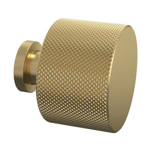 Nuie Handles Knurled Round Knob Contemporary Brushed Brass Aluminium 30x30x30mm - JJ Building Materials