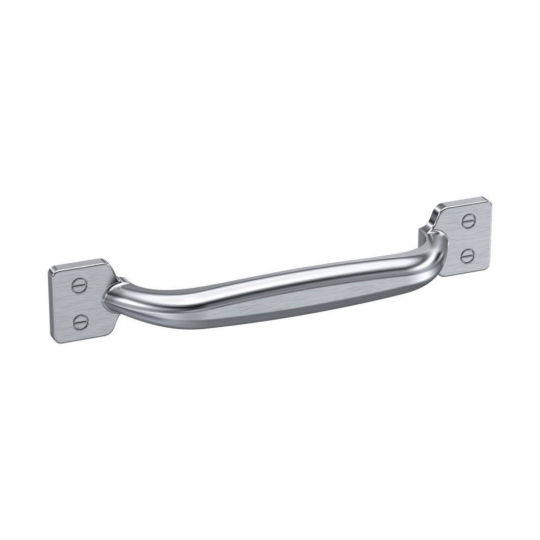 Nuie Handles Strap Handle 96mm Contemporary Satin Nickel Brass 126x19x23mm - JJ Building Materials