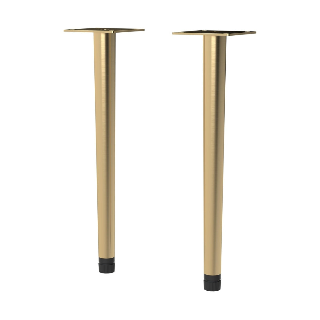 Nuie Handles Wall Hung Vanity Decorative Leg Set Contemporary Brushed Brass Stainless Steel 260x70x70mm - JJ Building Materials