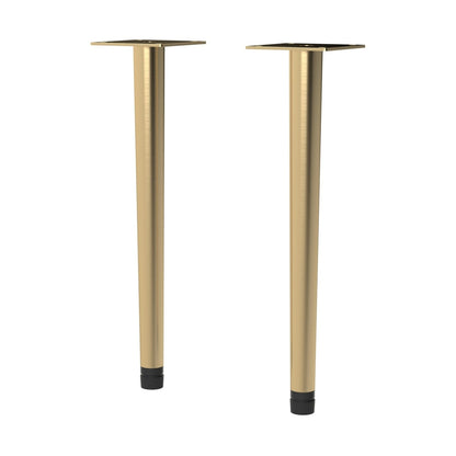 Nuie Handles Wall Hung Vanity Decorative Leg Set Contemporary Brushed Brass Stainless Steel 260x70x70mm - JJ Building Materials