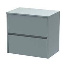 Nuie Havana 600mm Wall Hung 2 Drawer Unit & Worktop Contemporary Coastal Grey MFC Smooth Matt 557x605x390mm - JJ Building Materials