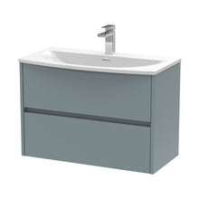 Nuie Havana 800mm Wall Hung 2 Drawer Unit & Basin 4 Contemporary Coastal Grey MFC Smooth Matt 564x810x440mm - JJ Building Materials