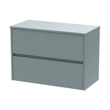 Nuie Havana 800mm Wall Hung 2 Drawer Unit & Worktop Contemporary Coastal Grey MFC Smooth Matt 557x805x390mm - JJ Building Materials