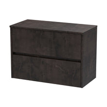 Nuie Havana 800mm Wall Hung 2 Drawer Unit & Worktop Contemporary Metallic Slate MFC Textured Matt 557x805x390mm - JJ Building Materials
