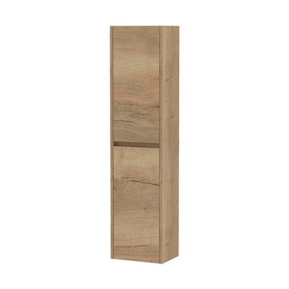 Nuie Havana Tall Unit Contemporary Autumn Oak MFC Textured Woodgrain 1433x350x255mm - JJ Building Materials
