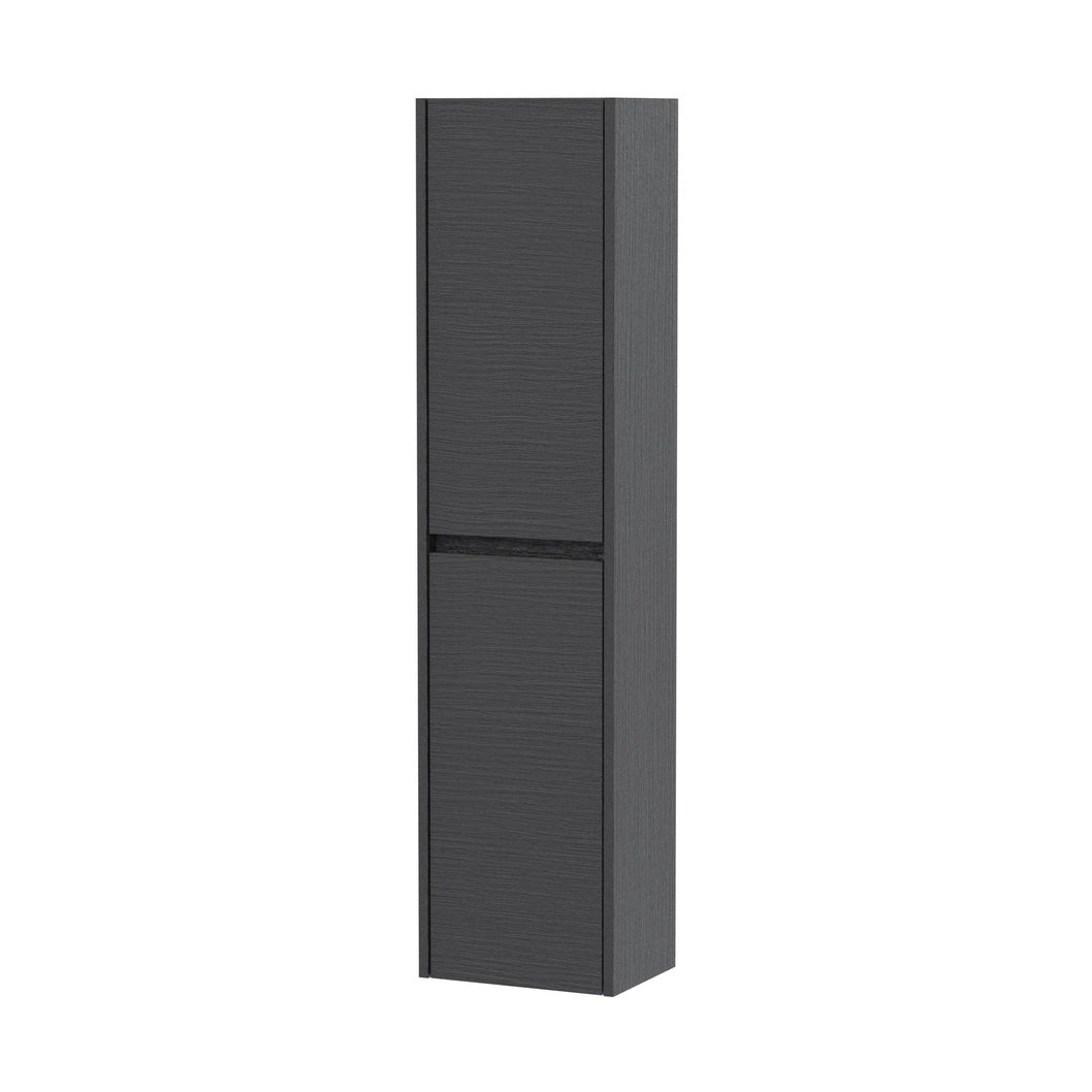 Nuie Havana Tall Unit Contemporary Graphite Grey Woodgrain MFC Textured Woodgrain 1433x350x255mm - JJ Building Materials