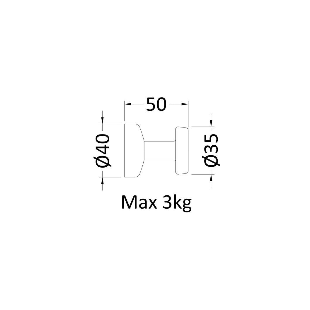 Nuie Heating Extras Magnetic Robe Hook Contemporary Chrome ABS 50x40x50mm - JJ Building Materials