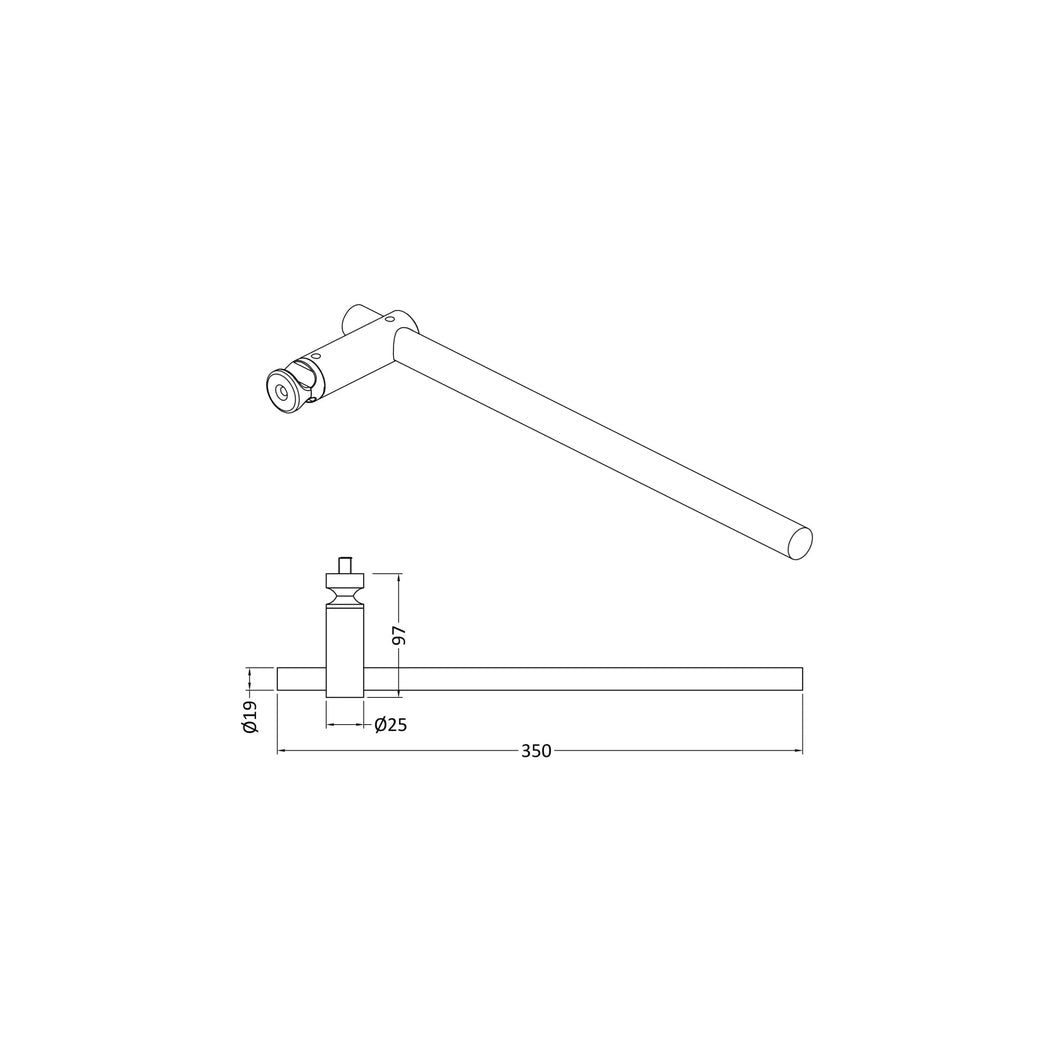 Nuie Heating Extras Revive Radiator Towel Rail Contemporary Chrome Steel 97x350x32mm - JJ Building Materials