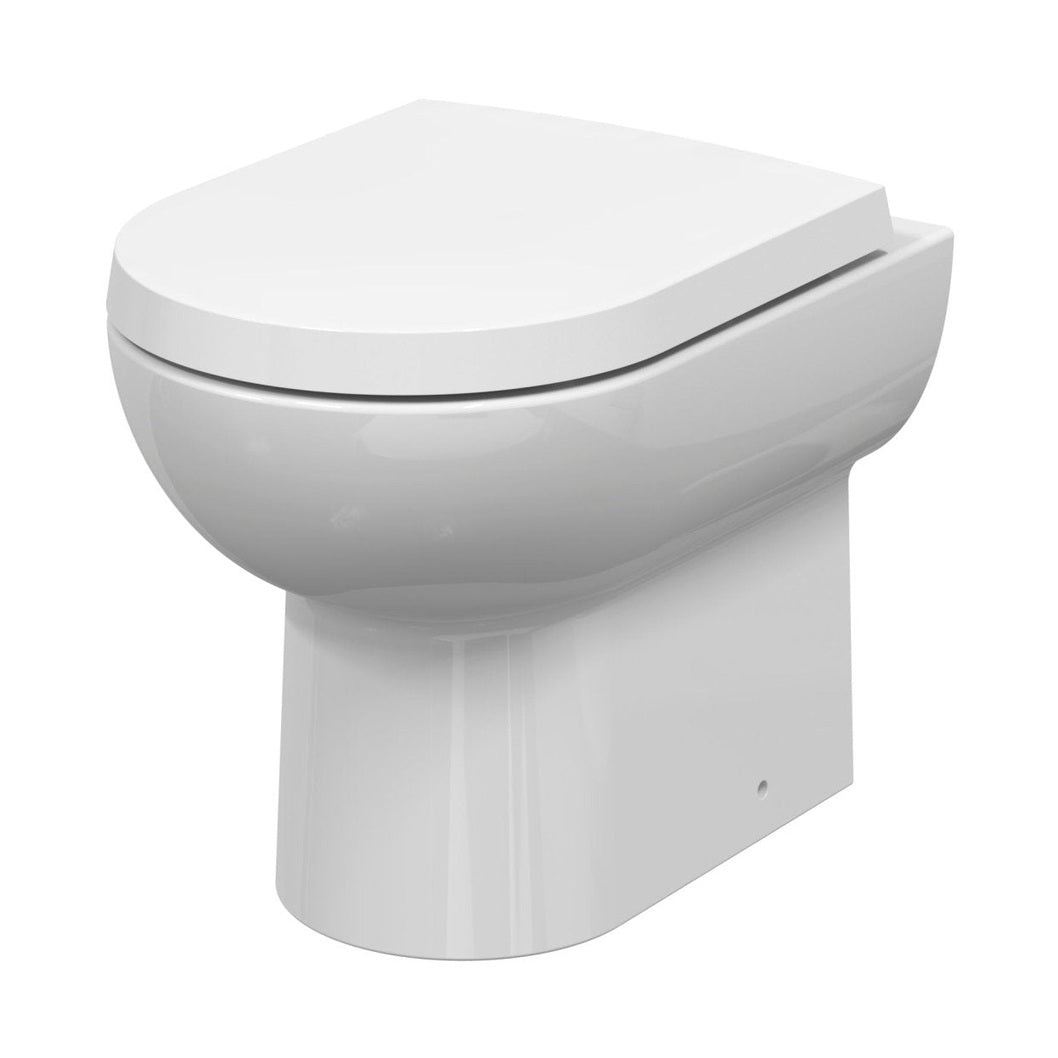 Nuie Isla Round Btw Pan Contemporary White Vitreous China 400x370x525mm - JJ Building Materials