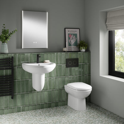 Nuie Ivo Back To Wall Pan Contemporary White Vitreous China 395x360x540mm - JJ Building Materials