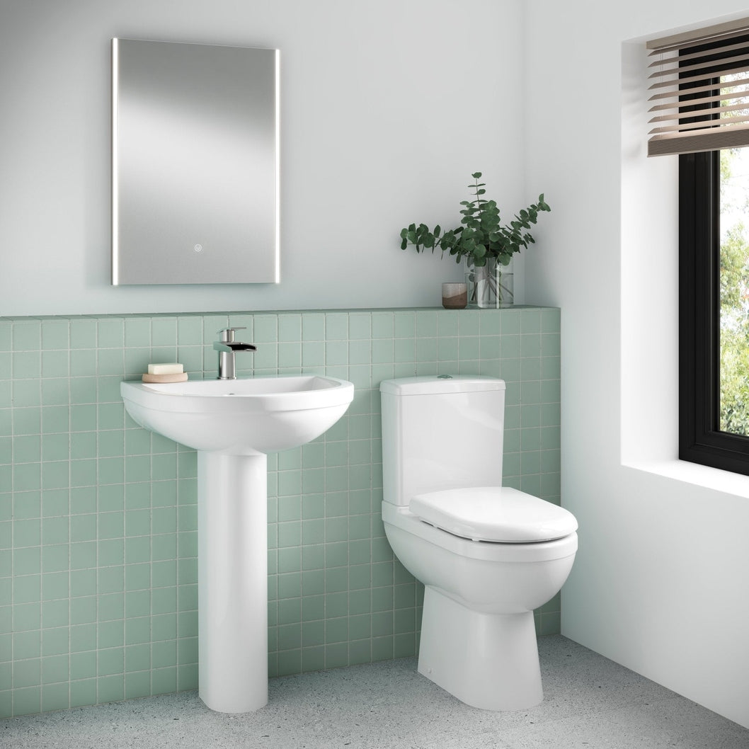 Nuie Ivo Comfort Height Pan & Cistern Contemporary White Vitreous China 850x350x640mm - JJ Building Materials